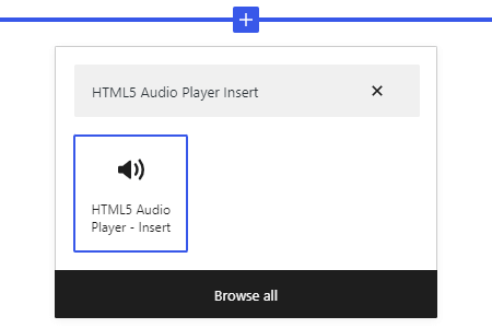 HTML5 Audio Player- Gutenberg Insert Add Block