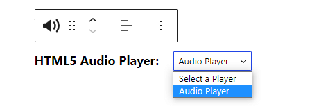 HTML5 Audio Player- Gutenberg Insert Select Player