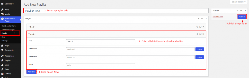 HTML5 Audio Player- Playlist Configure
