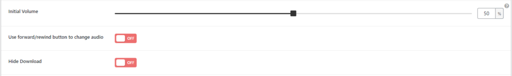 HTML5 Audio Player- ShortCode Playlist Options