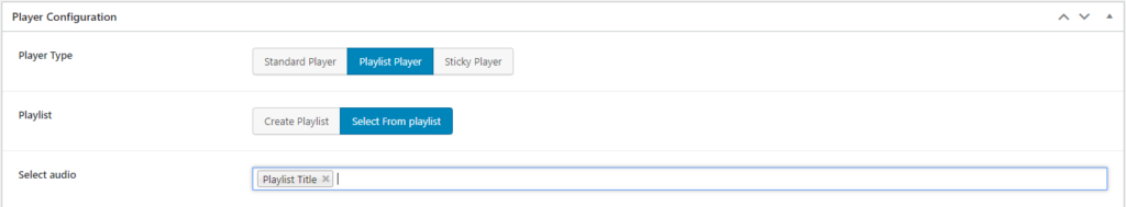 HTML5 Audio Player- ShortCode Playlist Select