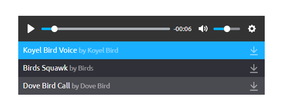 HTML5 Audio Player- ShortCode Playlist Narrow Preview