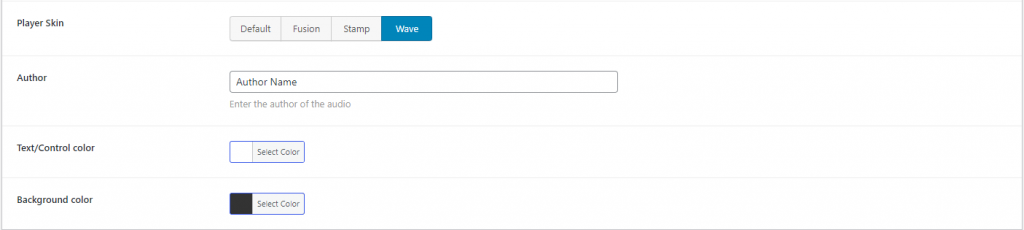 HTML5 Audio Player- ShortCode Standard Skin Wave