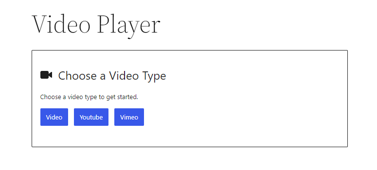 HTML5 Video Player- ShortCode Choose Type