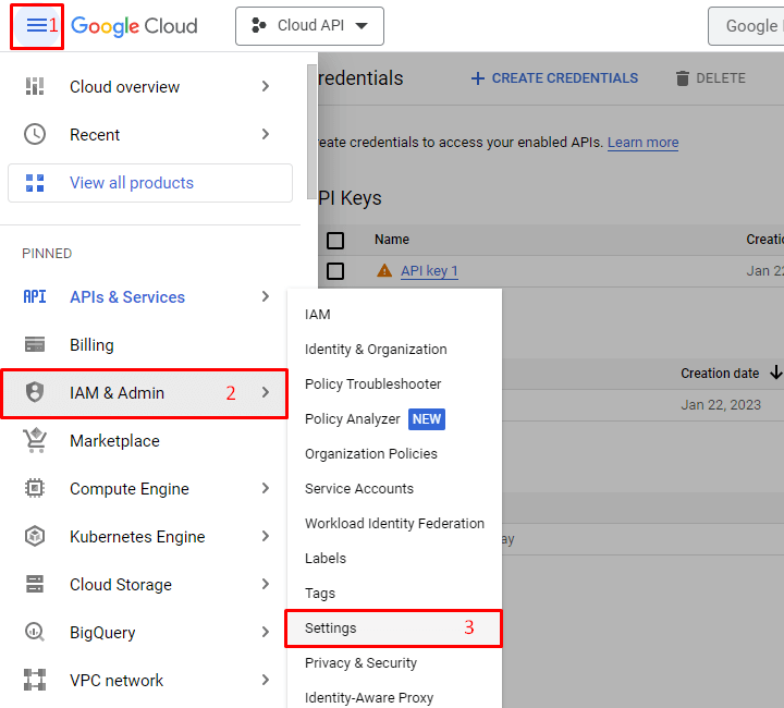 API- Google Admin Settings