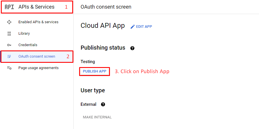 API- Publish App
