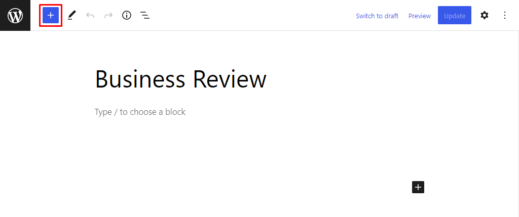 Business Review- Add Plus Icon
