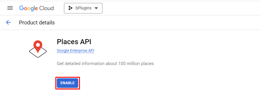 Business Reviews Authorization Place API Enable