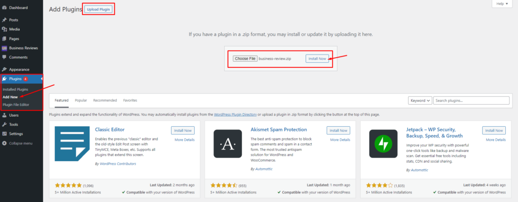 Docs Business Reviews Install By Upload