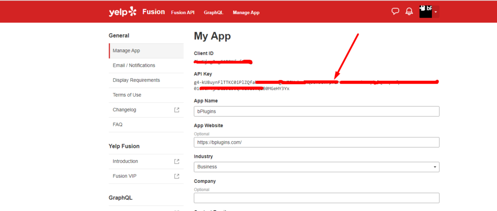 Business Reviews API Key