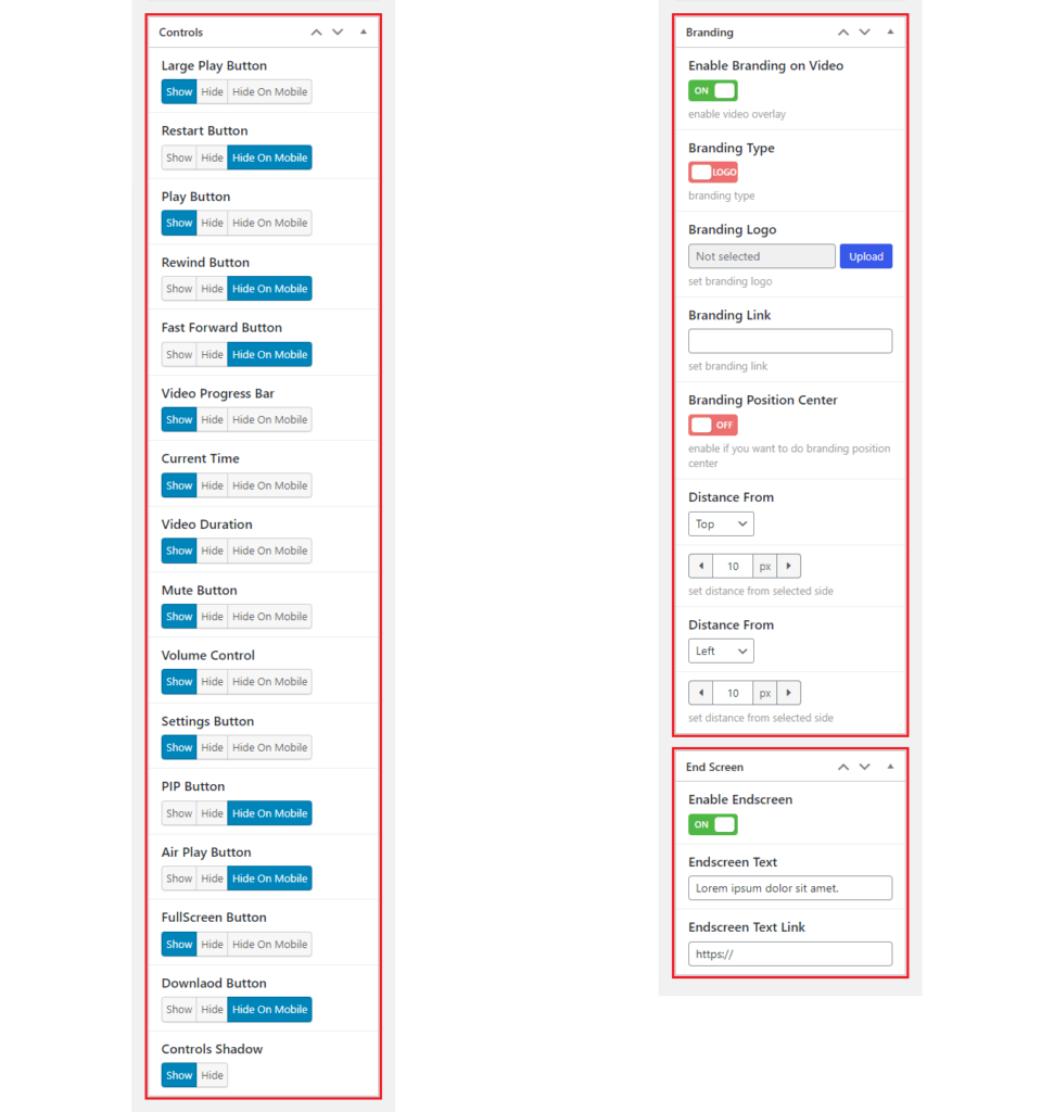 HTML5 Video Player- Classic ShortCode Sidebar