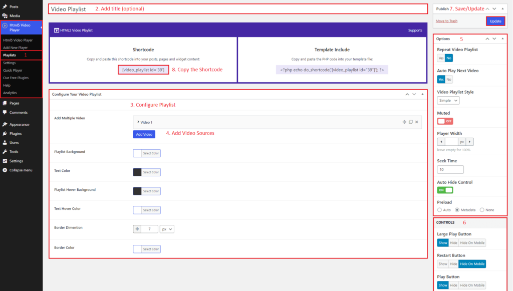 HTML5 Video Player Playlist