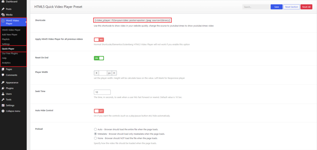 HTML5 Video Player- Quick Player