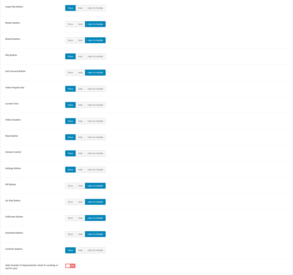 HTML5 Video Player Quick Player Elements