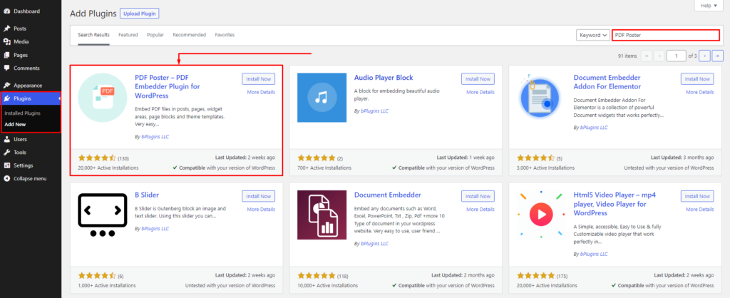 PDF Poster- Install by Search