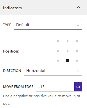 B Slider- Indicators Settings