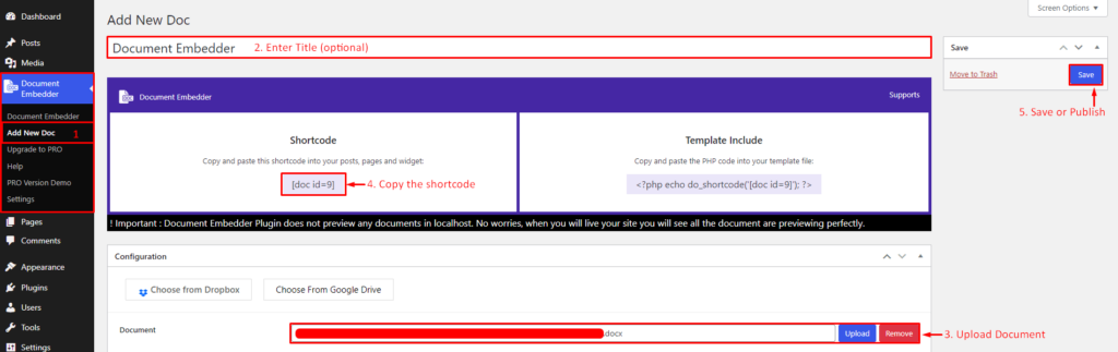 Document Embedder- Add New Document