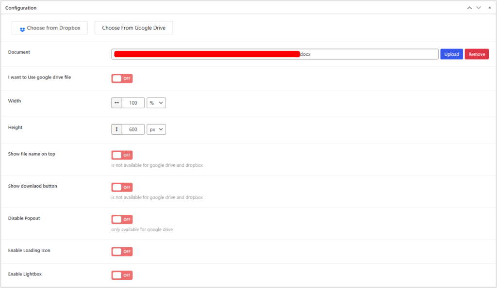 Document Embedder- Configuration