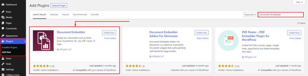 Document Embedder- Install by Search