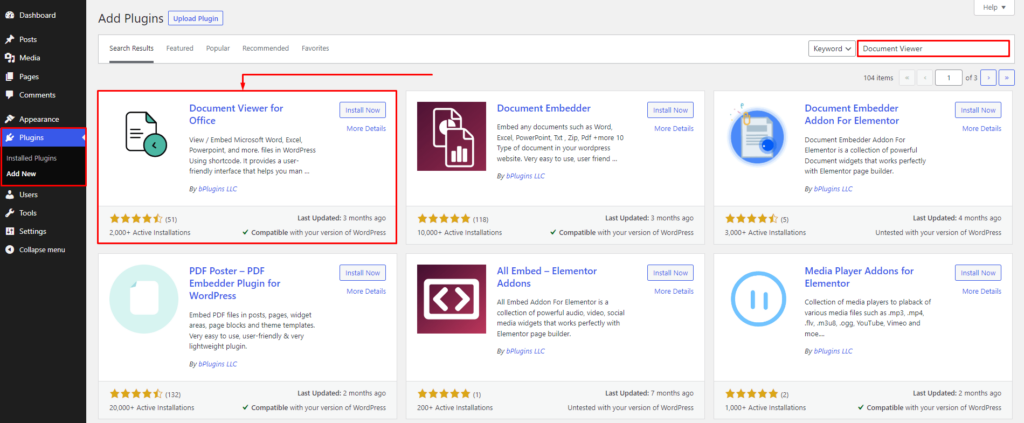 Document Viewer- Install by Search