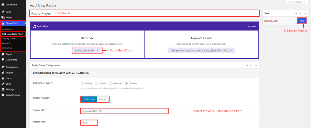 StreamCast- Add Radio Player
