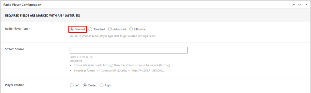 StreamCast- Configure Select Minimal
