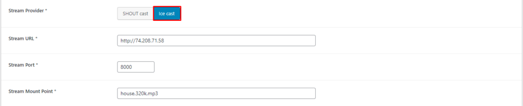 StreamCast- Configure Ultimate Ice Cast