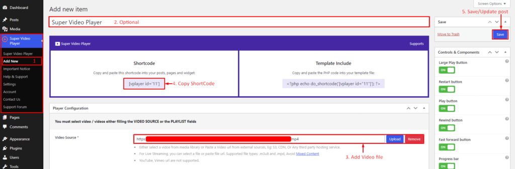Super Video Player- Add New