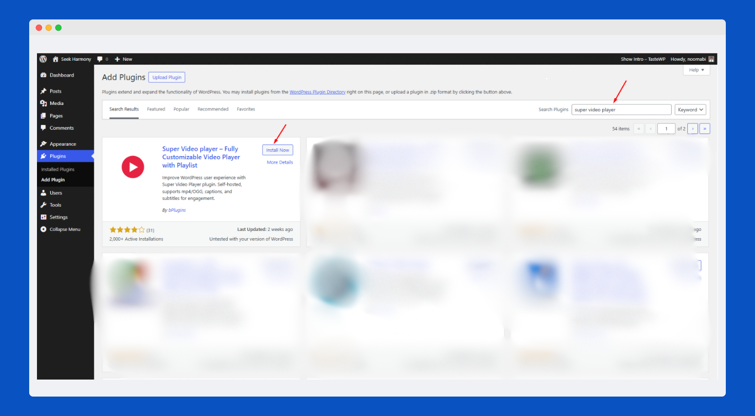 Install Super Video Player plugin