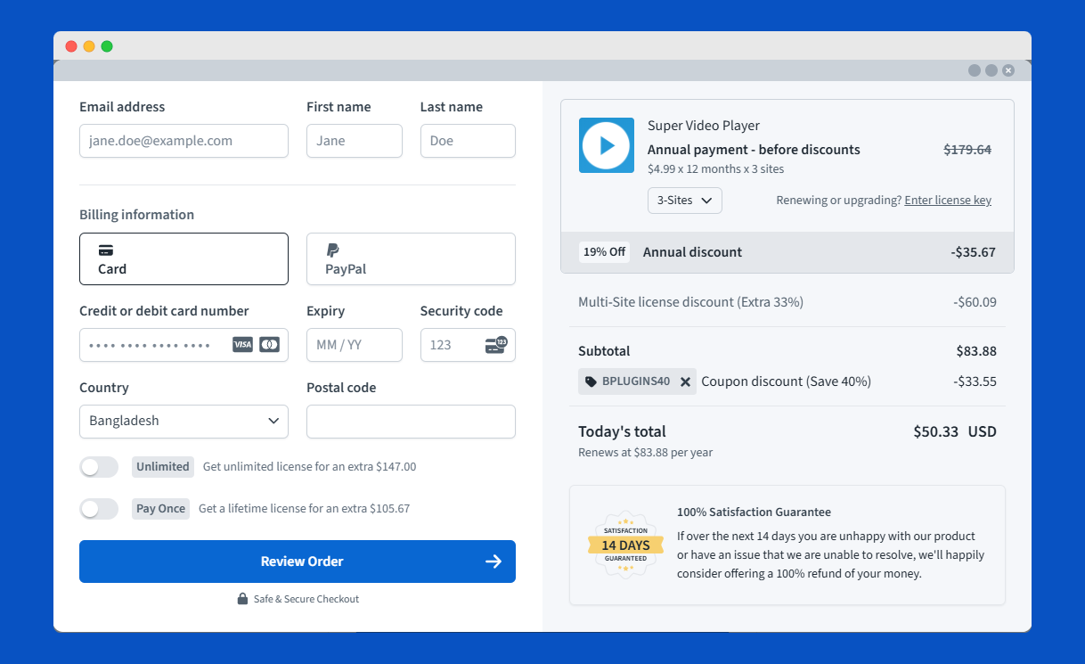 Add Payment Information