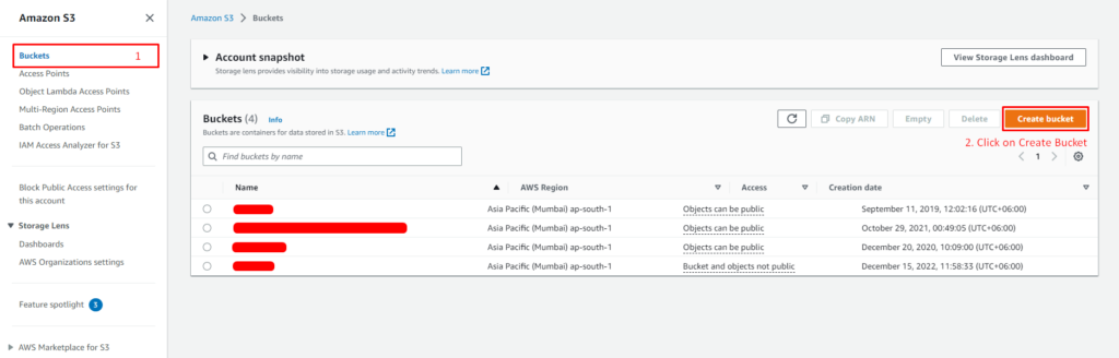 API- AWS Buckets List
