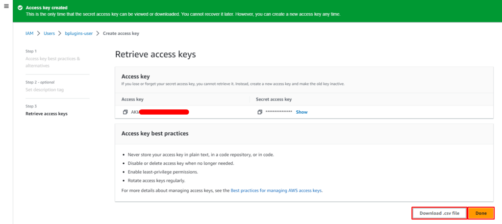 API- AWS Create Access Key 3