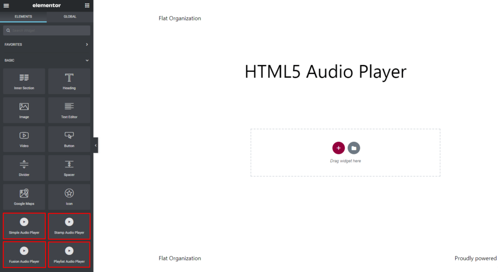 HTML5 Audio Player- Elementor Players