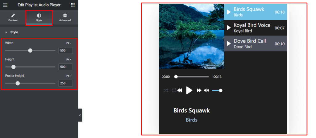 HTML5 Audio Player- Elementor Playlist Player Styles
