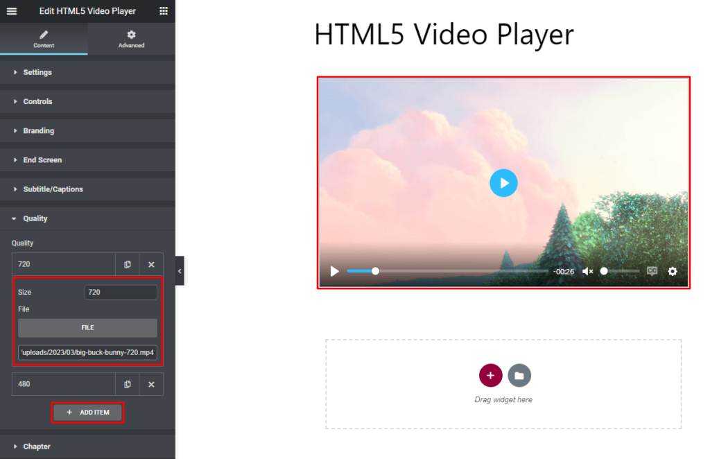 HTML5 Video Player- Elementor Quality