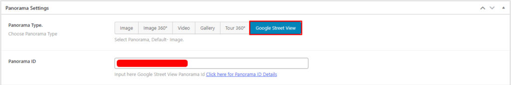 Panorama- Configure Google Street View