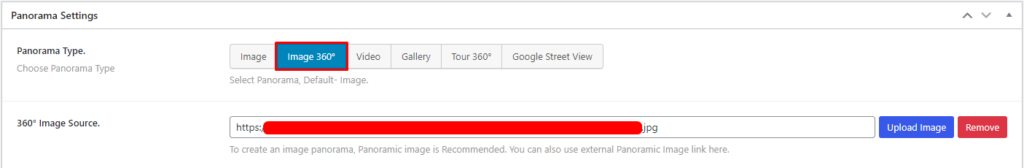 Panorama- Configure Image 360° Source