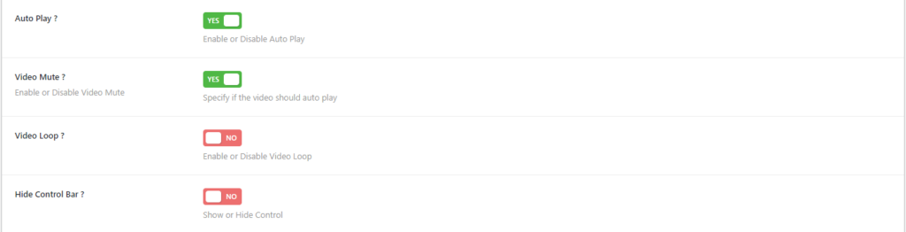 Panorama- Configure Video Options