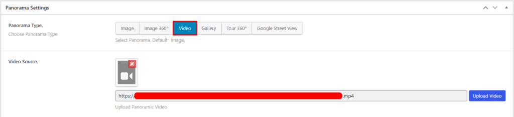 Panorama- Configure Video Source