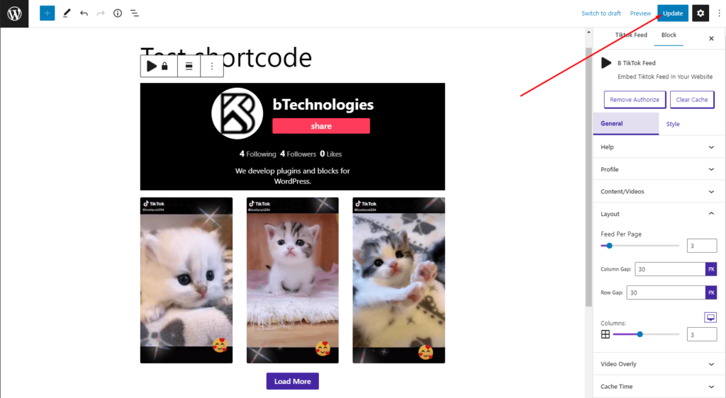 Tiktok Feed- Admin Update
