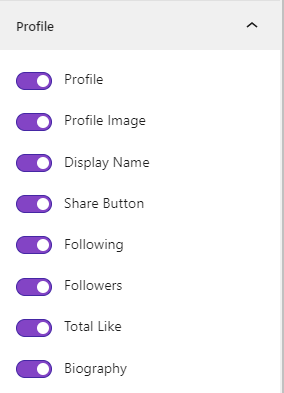 Tiktok Feed- Profile Settings