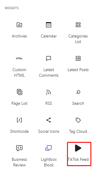 TikTok-feed- Widgets Add Block