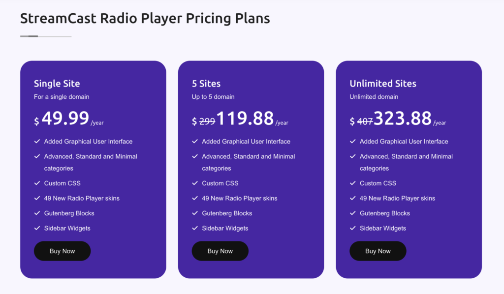Streamcast pricing