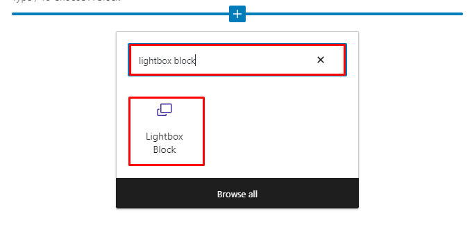 Lightbox Block- Add Block