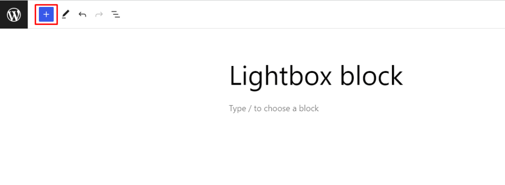 Lightbox Block- Add Plus Icon