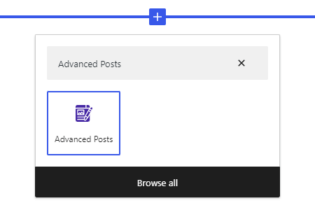 Advanced Post Block- Add Block