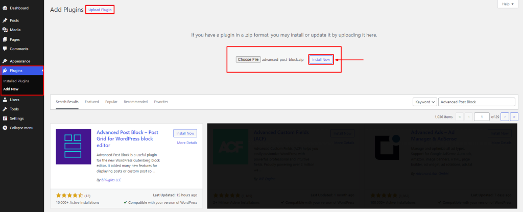 Advanced Post Block- Install By Upload