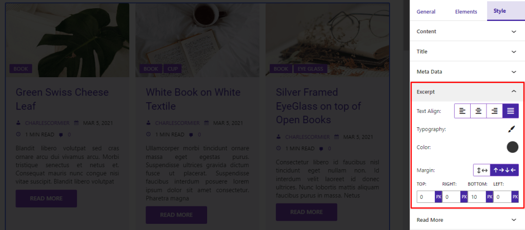 Advanced Post Block- Style- Excerpt