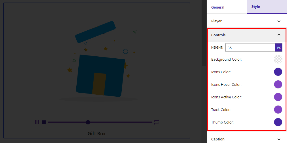Lottie Player- Style- Controls