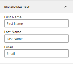 Mailchimp Block- Placeholder Text